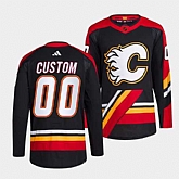 Men's Calgary Flames Custom Black 2022-23 Reverse Retro Stitched Jersey,baseball caps,new era cap wholesale,wholesale hats